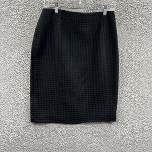 Maggy London Womens Pencil Skirt 8 Black Rear Slit Back Zip Career‎ Office Wear